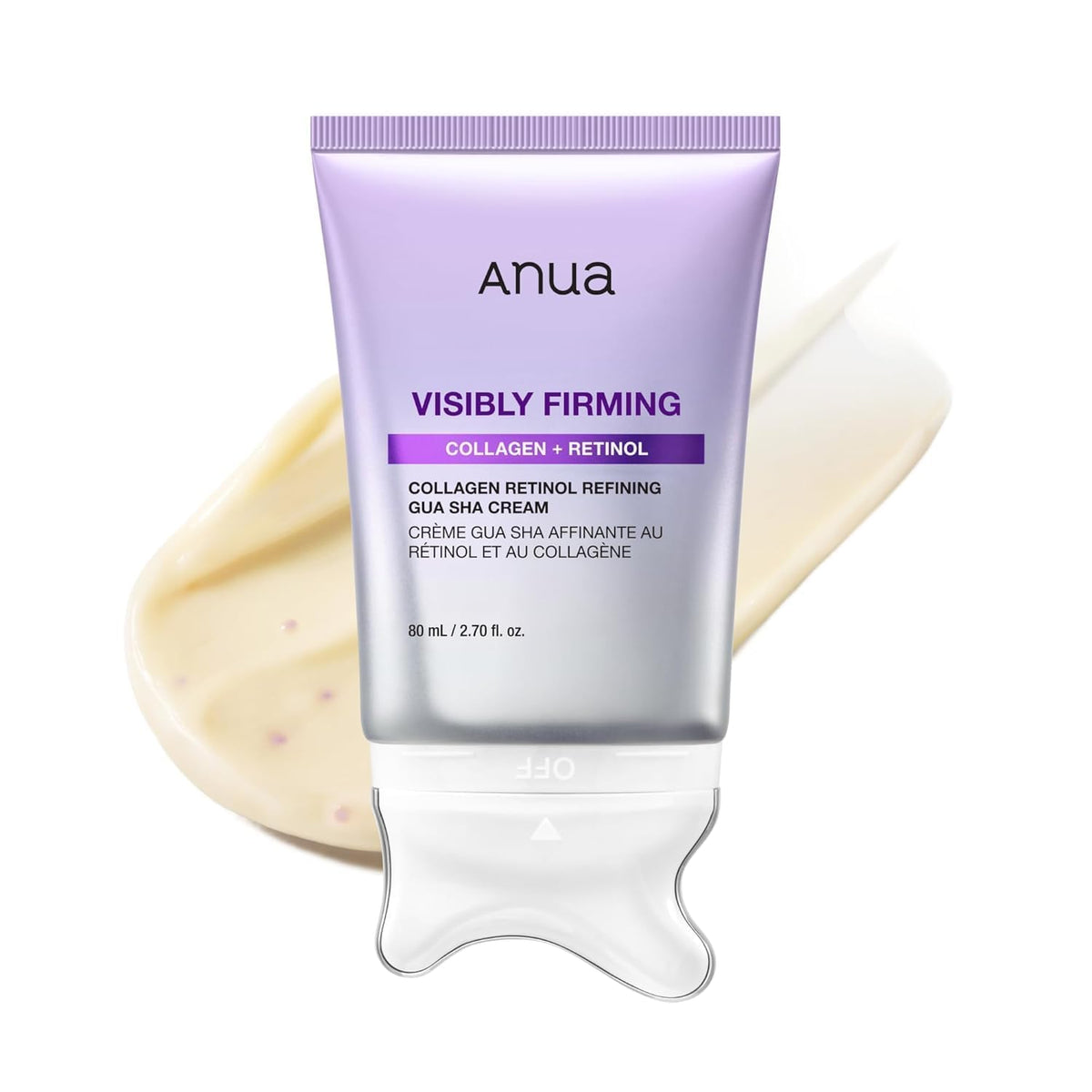 ANUA Collagen Retinol Refining Gua Sha Cream, Neck Cream for Lifting and Firming, Jawline to Décolleté, Daily Moisturiser, Fine Line Care, Korean Skin Care, 80g