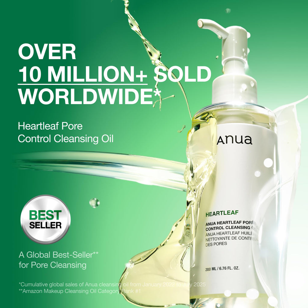 Anua Heartleaf Pore Control Cleansing Oil, Oil Cleanser for Face, Makeup Blackhead Remover, Korean Skin Care 6.76 fl oz(200ml)